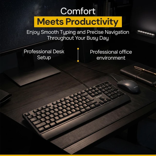 Alt view image 5 of 5 - Goldtouch Wired Keyboard and Mouse Combo, USB, Full Size, Black
