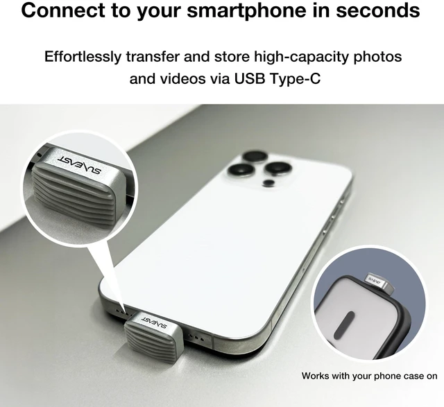 Alt view image 4 of 5 - SUNEAST Portable SSD Nano Silver 512GB External Solid State Flash Drive