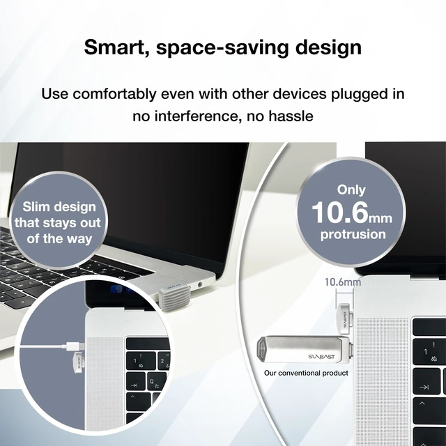 Alt view image 3 of 5 - SUNEAST Portable SSD Nano Silver 512GB External Solid State Flash Drive