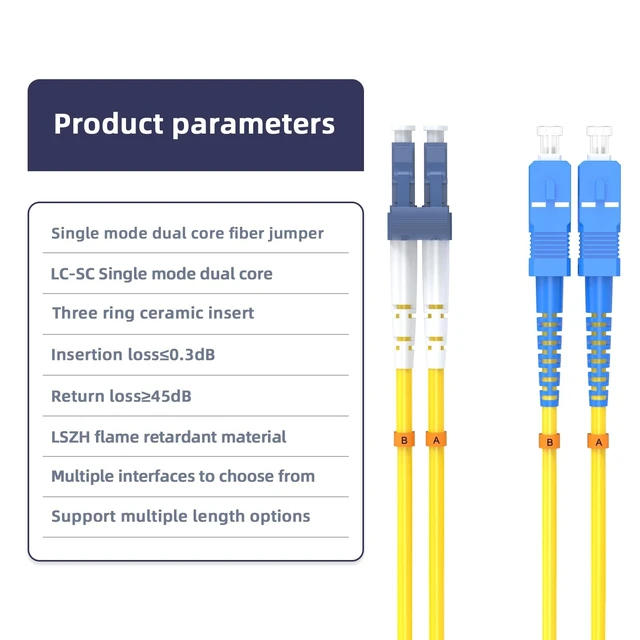 Alt view image 4 of 5 - lidkew LC/UPC to SC/UPC Singlemode Fiber Patch Cable,50M/164ft OS2 Single Mode Duplex 9/125m, SMF LSZH Ethernet Fiber Optic Jumper Optical Patch Cord for SFP Transceiver, Router, Fiber Networks