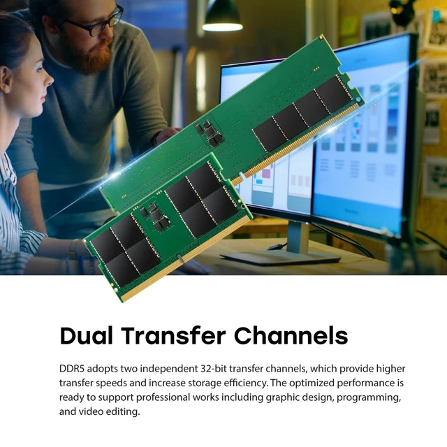 Alt view image 5 of 5 - Transcend JetRam 48GB DDR5 RAM 5600MHz U-DIMM CL46, Desktop Memory Module