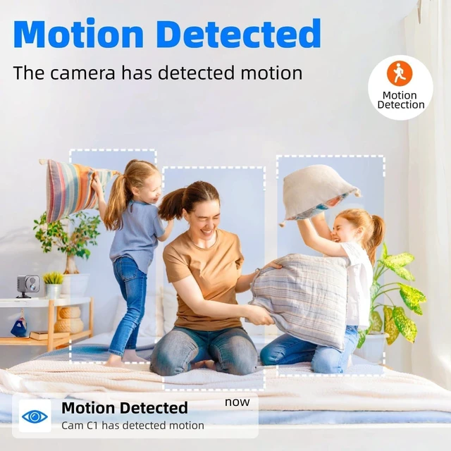 Alt view image 5 of 5 - ehomful HD 1080P Portable Small Nanny Cam,Wireless Mini Camera Body Cam Surveillance Cameras for Home Security Indoor/Outdoor Small Security Camera No WiFi Needed