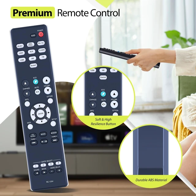 Alt view image 4 of 5 - RYQIF RC-1254 Remote Control for DENON AVR-S570BT