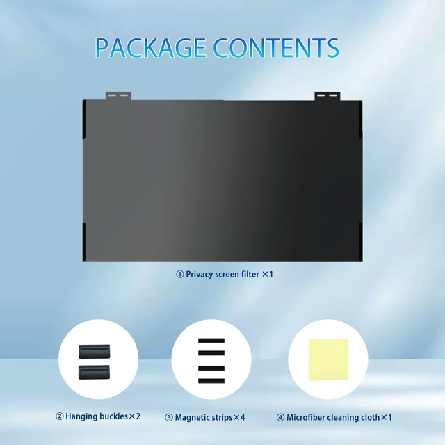 Alt view image 3 of 5 - JEAPKA Computer Privacy Screen 23.6 Inch Magnetic, Removable Hanging Privacy Shield for Frameless Monitor 16:9 Widescreen, Anti Blue Light, Anti-Glare Protector
