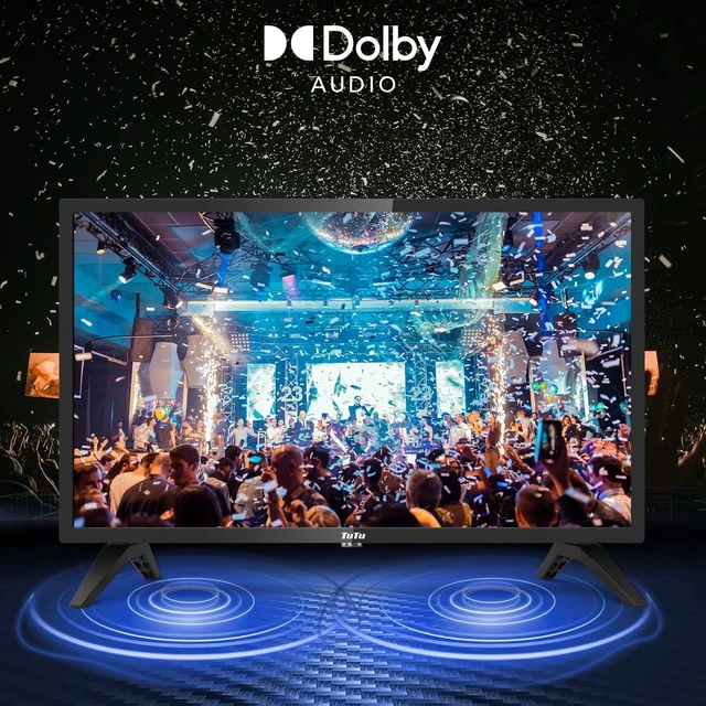 Alt view image 2 of 5 - TuTu 24 Inch HD TV, 2K LED Small Flat Screen Non-Smart Television, Works with Apple TV, Fire Stick, Roku, Google, TiVo, Xumo, and Streaming Devices