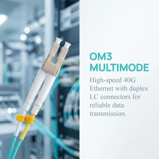 Alt view image 5 of 5 - WSOLDMA LC to LC Fiber Patch Cable, OM3 Multimode 30M/98ft, Duplex