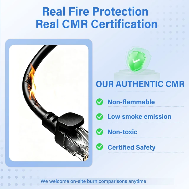 Alt view image 3 of 5 - Cat6 Plenum Cable 300ft ^^ 23AWG, 550MHz, 10Gbps UTP Ethernet ^^ CMR-Rated Fire-Resistant Jacket ^^ DSX-8000 Certified ^^ Tangle-Free Easy-Pull Spool ^^ Bulk LAN Internet Wire for Home/Workshop/Yard,