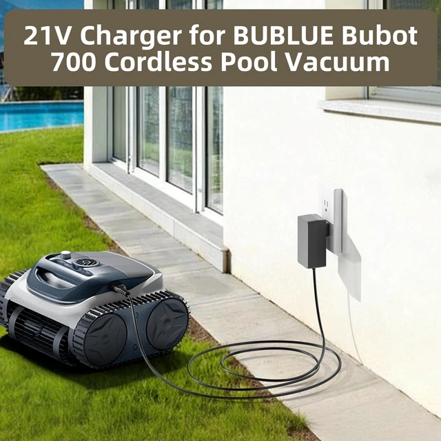 Alt view image 3 of 5 - 21V Charger for BUBLUE Pool Vacuum Compatible with BUBLUE Bubot 700 C1 Cordless Robotic Pool Vacuum Charger