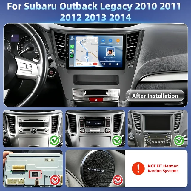 Alt view image 2 of 5 - 4+64G Android 14 Car Radio for Subaru Outback Legacy 2010-2014