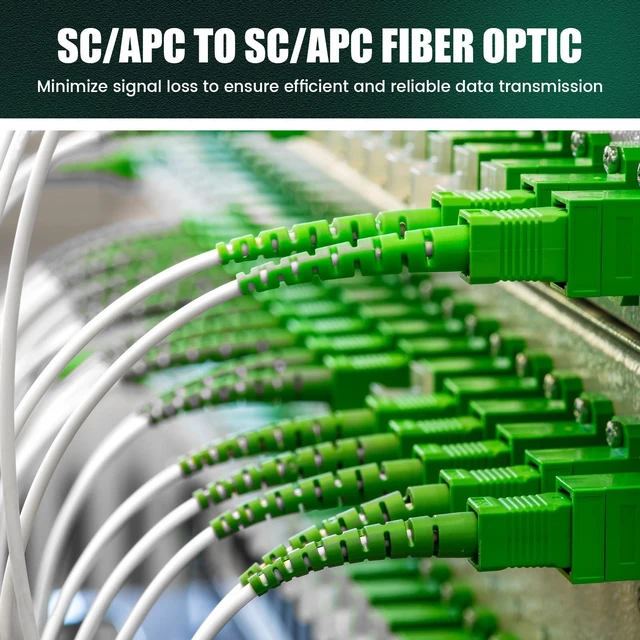 Alt view image 5 of 5 - Tellegloww 20 Pack 3ft / 1m Sc/APC to Sc/APC Fiber Optic Internet Cable Single Mode Fiber Optic Jumper Patch Cord & Connector 9/125um Compatible with Os1/os2 White Lszh Od-3.0mm