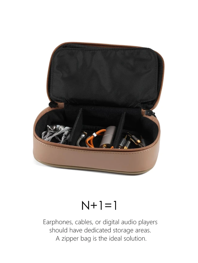 Alt view image 4 of 5 - ddHiFi CZ180 Portable HiFi Storage Bag with Composite Leather for Storing Earphones, Cables, and Decoders