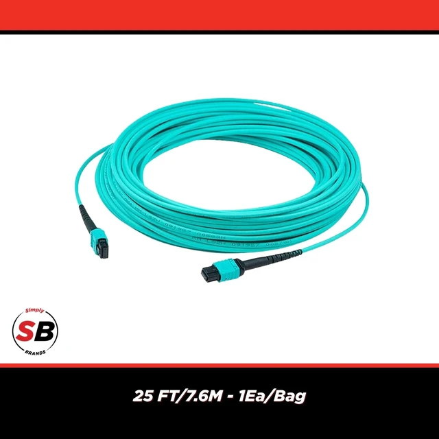 Alt view image 3 of 5 - Simply45 SCP MPO EasyFiber Patch Cable, 25ft/7.6M, Aqua