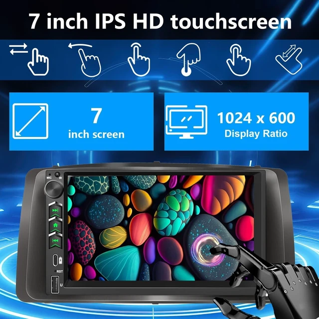 Alt view image 4 of 5 - Plug&Play Car Stereo for Toyota Corolla 2003 2004 2005 2006 2007 2008, 7 Inch IPS Touch Screen with Wireless Carplay/Android Auto/MirrorLink,SWC/Backup Camera,DSP,FM Radio