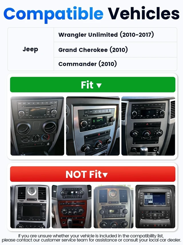 Alt view image 2 of 5 - 7" Car Stereo for Jeep Wrangler Unlimited Grand Cherokee Commander