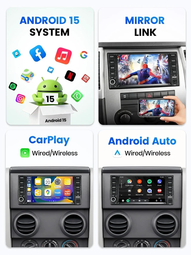 Alt view image 4 of 5 - 7" Car Stereo for Jeep Wrangler Unlimited Grand Cherokee Commander