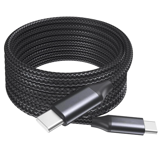 Alt view image 2 of 5 - BoxWave Cable Compatible with Elgato Stream Deck MK.2 - DirectSync PD Cable (10ft) - USB-C to USB-C (100W), Long Type C Braided Nylon Alloy Fast Charge - Jet Black
