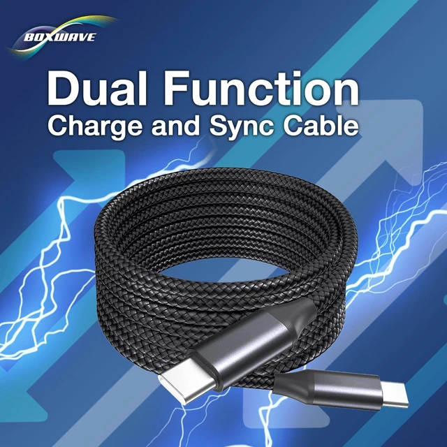 Alt view image 3 of 5 - BoxWave Cable Compatible with Elgato Stream Deck MK.2 - DirectSync PD Cable (10ft) - USB-C to USB-C (100W), Long Type C Braided Nylon Alloy Fast Charge - Jet Black