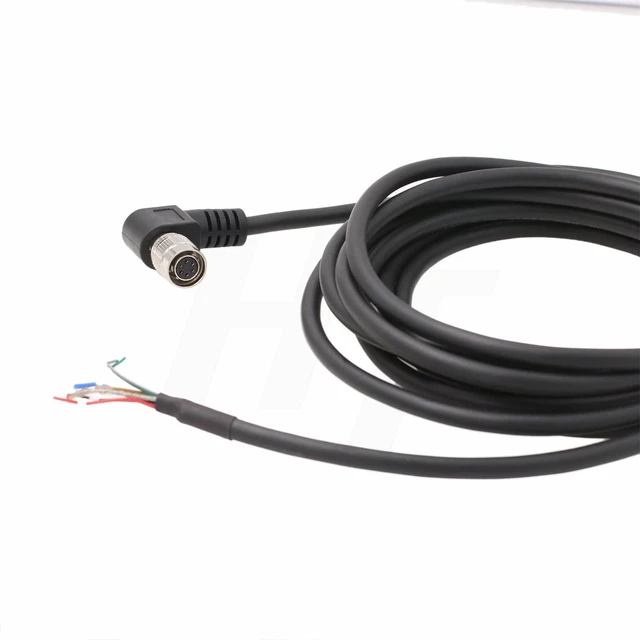 Alt view image 4 of 4 - HangTon Right Angle Hirose 6 Pin Female HR10A-7P-6S to Flying Leads Cable for Allied Vision Mako USB3, Point Grey Blackfly Basler ace Racer GigE Camera (10)