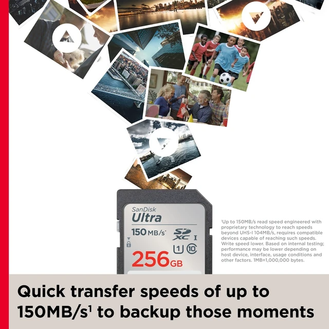 Alt view image 4 of 5 - SANDISK 256GB Ultra SD Memory Card, Up to 150MB/s Read Speeds, UHS-I