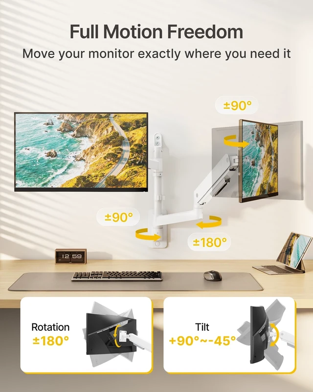 Alt view image 4 of 5 - monTEK Vertical Dual Monitor Wall Mount for 17-45" Screens, 35.2 Lbs Each