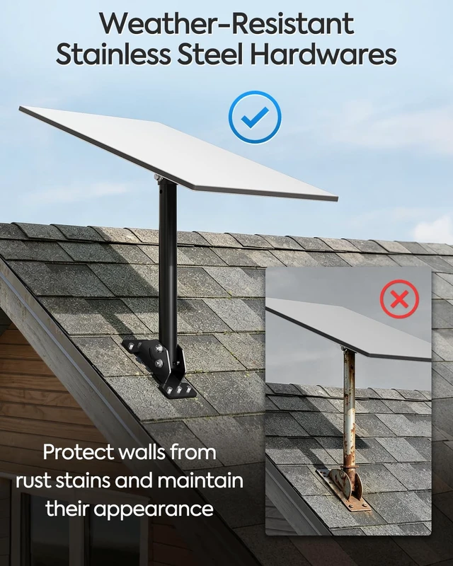 Alt view image 3 of 5 - MOUNTUP Starlink Roof Mount Gen 3 Standard 4 4X V4 Rustproof Pivot Pole