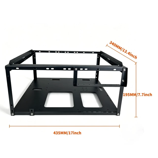 Alt view image 3 of 4 - PC Test Bench, Open Air PC Case, Open Frame Computer Chassis, Techbench Server Rack Mount PC Case for E-ATX ATX MATX EATX X79 X99 Micro ATX Motherboards (Stackable)