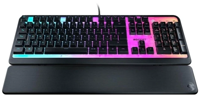 Main image of ROCCAT Magma Silent Membrane Switch PC Gaming Keyboard with 5 Zone/10 LED AIMO RGB Top Plate and Detachable Palm Rest - Black