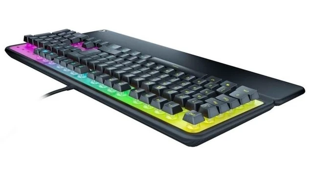 Alt view image 4 of 4 - ROCCAT Magma Silent Membrane Switch PC Gaming Keyboard with 5 Zone/10 LED AIMO RGB Top Plate and Detachable Palm Rest - Black