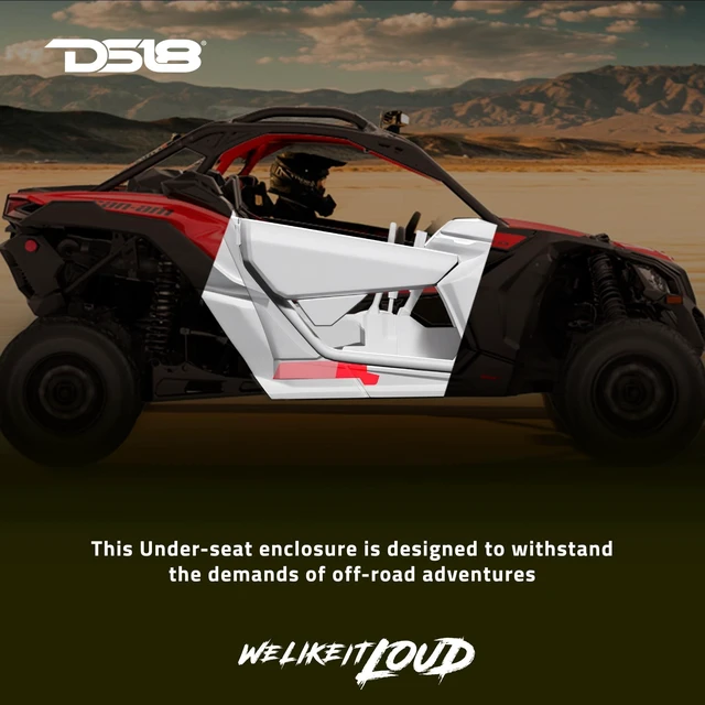 Alt view image 4 of 5 - DS18 CA-X3BASS/P CAN-AM Maverick X3 12" Under Seat Loaded Subwoofer Enclosure Passenger Side - 12 Shallow Subwoofer 600W RMS 1200W Max Power - Sealed Waterproof Under Seat Enclosure Design