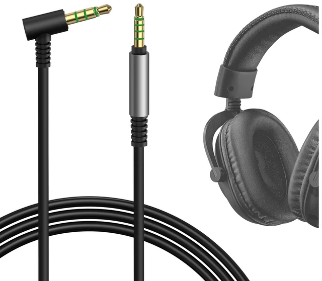 Main image of GEEKRIA 3.5mm 5-Pole to 4-Pole Audio Cable Compatible with Logitech G Pro X/X2, G433, G233 Gaming Headset, Replacement Stereo Cord (4 ft / 1.2 m)