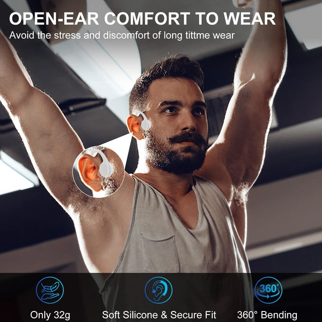 Alt view image 3 of 5 - Swimming Headphones Waterproof Bone Conduction Headphone Underwater Earbud