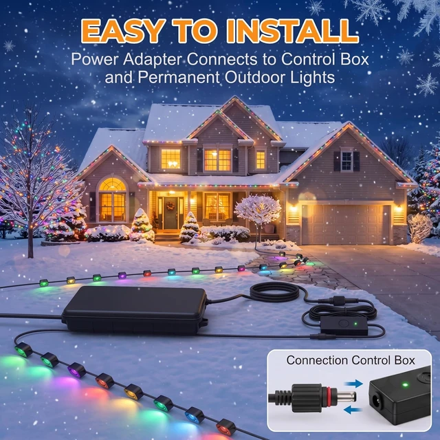 Alt view image 4 of 5 - 36V Power Adapter Compatible with Govee Permanent Outdoor Lights, Black