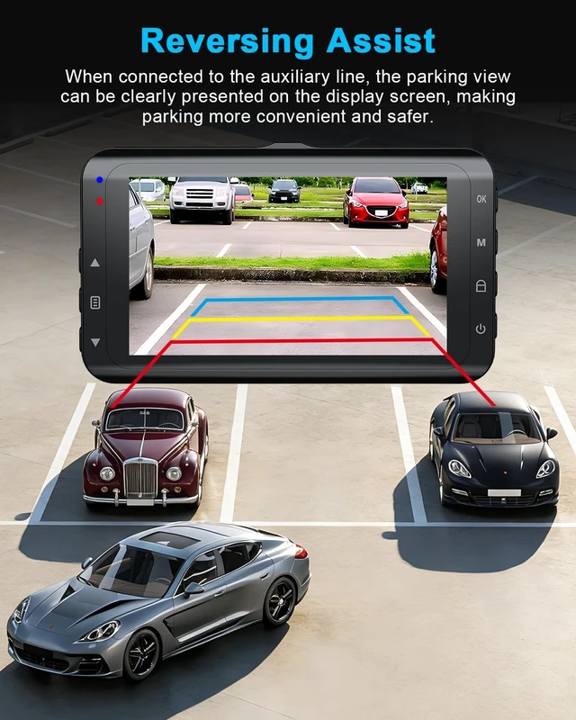 Alt view image 5 of 5 - WeBeqer Dash Cam 4K Front and 1080P Rear,Dual Dashcam with 64GB Card WiFi Dash Camera for Cars 3" IPS Screen,App Control,Time Lapse,Night Vision,Type C Interface,Support 256GB MaxBlack