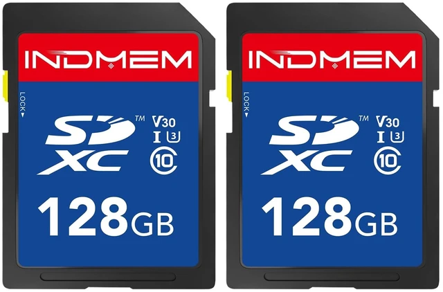 Main image of 128GB SD Card 2Pack, C10, U3, V30, High Speed up to 90M/S, SDXC UHS-I Memory Cards, Full HD & 4K Video Compatible with Digital Camera, HD Camcorders, DSLR and PC, 128GB(2 pc)