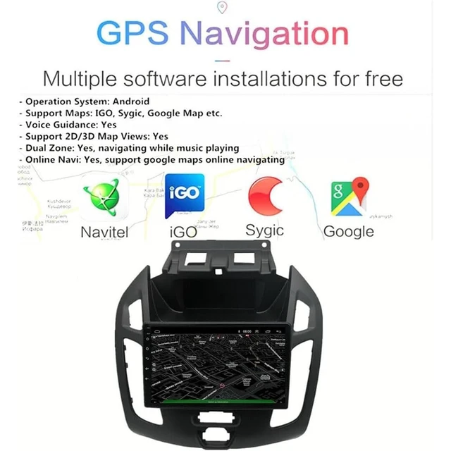Alt view image 4 of 5 - Slakerbe 4G+64G 9" Android 14 Car Radio for Ford Transit Connect 2014-2018