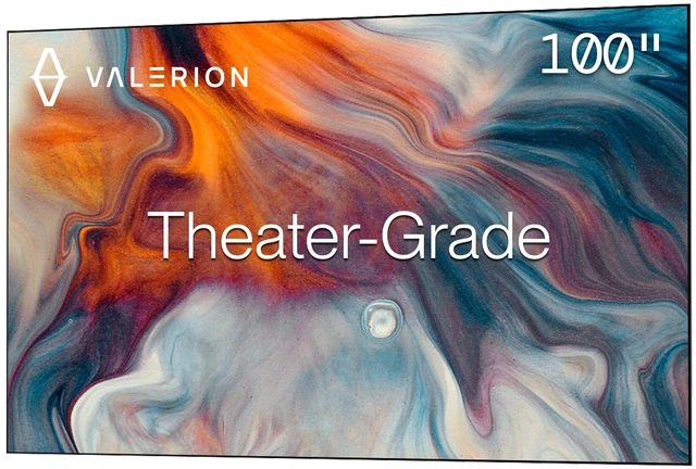 Main image of AWOL Valerion 100" Fixed Frame Projector Screen, 1.3 dB Gain, 80% PQE, 4K/8K Ultra HD, 3D Wall Mount Projector Screen, Works with Long Throw, Short Throw & Ultra Short Throw Projectors