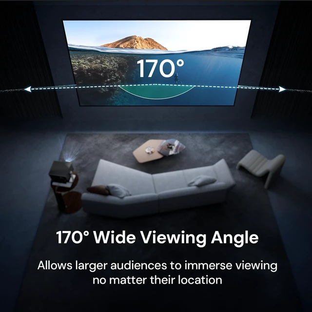 Alt view image 3 of 5 - AWOL Valerion 100" Fixed Frame Projector Screen, 1.3 dB Gain, 80% PQE, 4K/8K Ultra HD, 3D Wall Mount Projector Screen, Works with Long Throw, Short Throw & Ultra Short Throw Projectors