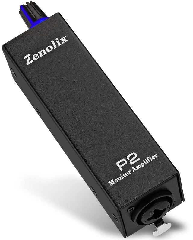 Main image of P2 Portable In Ear Monitor Amplifier, Headphone Amp with XLR/TRS Inputs 3.5mm Output, Enhanced Sound Quality, Durable Belt Clip, Guitar Headphone Amplifier with Stereo/Mono Switch for Performers,Black