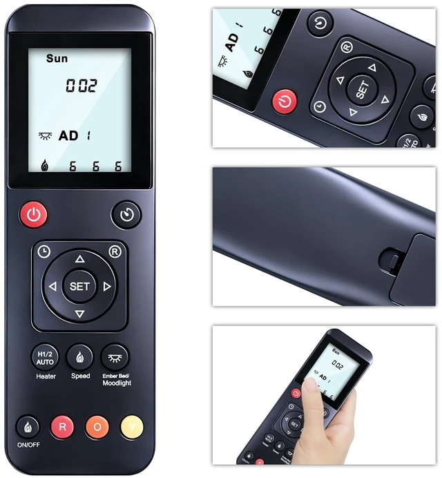 Alt view image 2 of 5 - RYQIF Replacement Remote Control Fits Amantii SYM Bespoke BI-40-DEEP-XT BI-88-DEEP-XT/ARGON NMARBI100 NMARBI130/Ambiance INS-FM-30 INS-AMB-30 INS-FM-34 /Sierra Flame FS2692 INS-FM-30 INS-FM-34