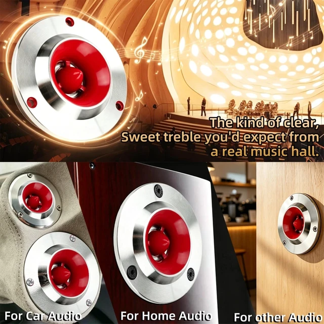 Alt view image 4 of 5 - 3.7 Inch Tweeters For Car Audio, 600W Titanium Bullet Super Tweeter 4 Ohm