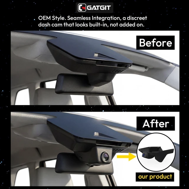 Alt view image 2 of 5 - GATGIT OEM-Fit 4K Dash Cam Custom for Gen5 Grand Cherokee 2022-2026