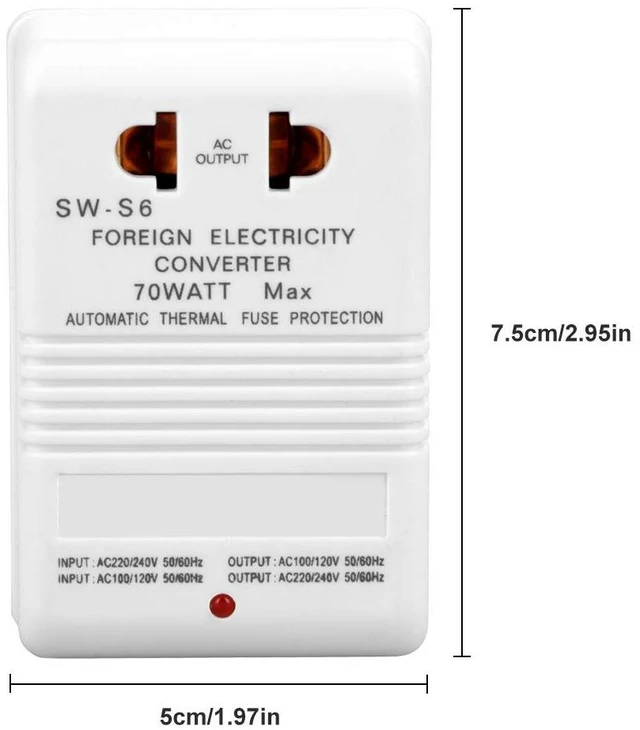 Alt view image 2 of 5 - Voltage Converter 70W 110V/120V to 220V/240V Step-Up&Down Voltage Converter Transformer for Travel