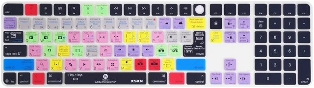 Main image of XSKN Premiere Pro Shortcut Keyboard Cover for iMac M4 Magic Keyboard with Touch ID and Numeric Keypad A3119
