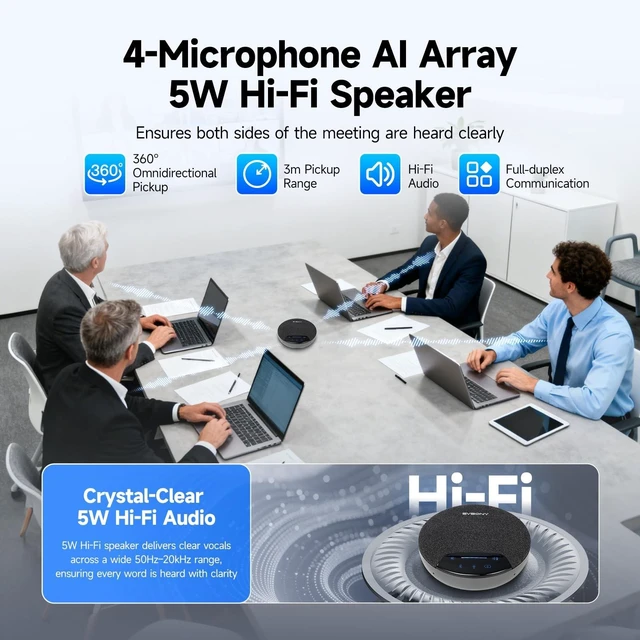 Alt view image 2 of 5 - SVBONY SVN O1 Conference Speaker Compatible with Zoom for 26 Participants