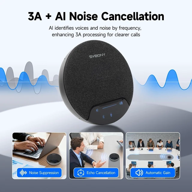 Alt view image 3 of 5 - SVBONY SVN O1 Conference Speaker Compatible with Zoom for 26 Participants