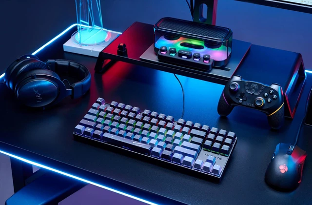 Alt view image 4 of 5 - Cherry MX 8.2 TKL Wireless XAGA, Tenkeyless Mechanical Gaming Keyboard, Bluetooth, 2.4 GHz & Wired Mode, Double-Shot PBT Keycaps, MX2A Brown Switches, Black