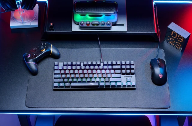 Alt view image 3 of 5 - Cherry MX 8.2 TKL Wireless XAGA, Tenkeyless Mechanical Gaming Keyboard, Bluetooth, 2.4 GHz & Wired Mode, Double-Shot PBT Keycaps, MX2A Brown Switches, Black