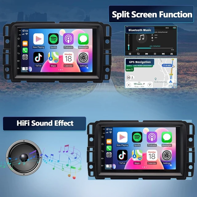 Alt view image 3 of 5 - 4G+64G Android 14 Car Radio for Chevrolet Traverse 2013-2017 for GMC Acadia 2013-2017 for Buick Enclave 2013-2017,7 Inch Touch Screen Stereo with GPS SWC with CarPlay Wireless Android Auto