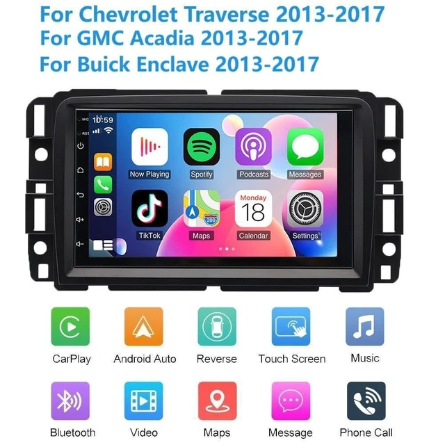 Alt view image 4 of 5 - 4G+64G Android 14 Car Radio for Chevrolet Traverse 2013-2017 for GMC Acadia 2013-2017 for Buick Enclave 2013-2017,7 Inch Touch Screen Stereo with GPS SWC with CarPlay Wireless Android Auto