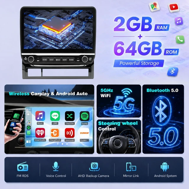 Alt view image 3 of 5 - Upgrcaru 4Core+64G Android Car Radio for Toyota Tacoma 2005-2013